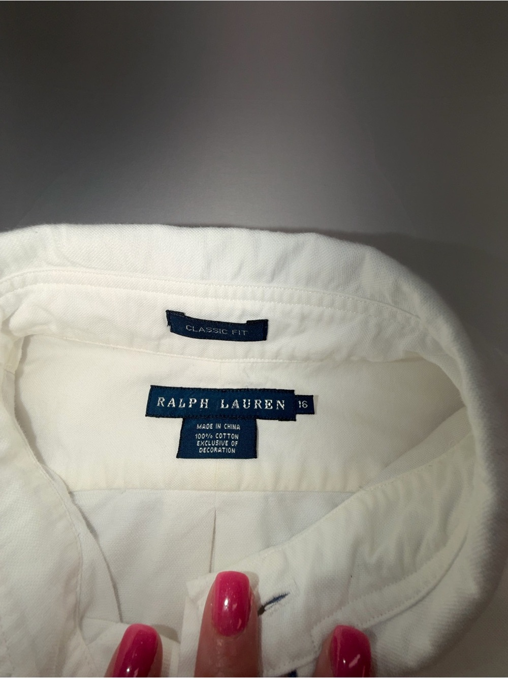 Ralph Lauren White Oxford Button Down Shirt Women’s Size 16 Classic Fit - Picture 5 of 9